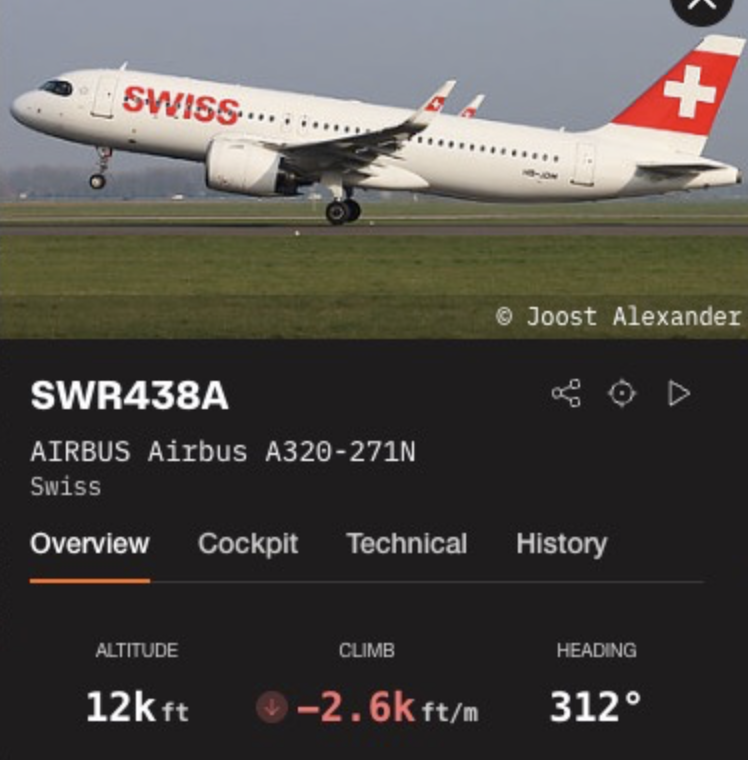 SWISS plane makes rapid descent, lands in Belgium