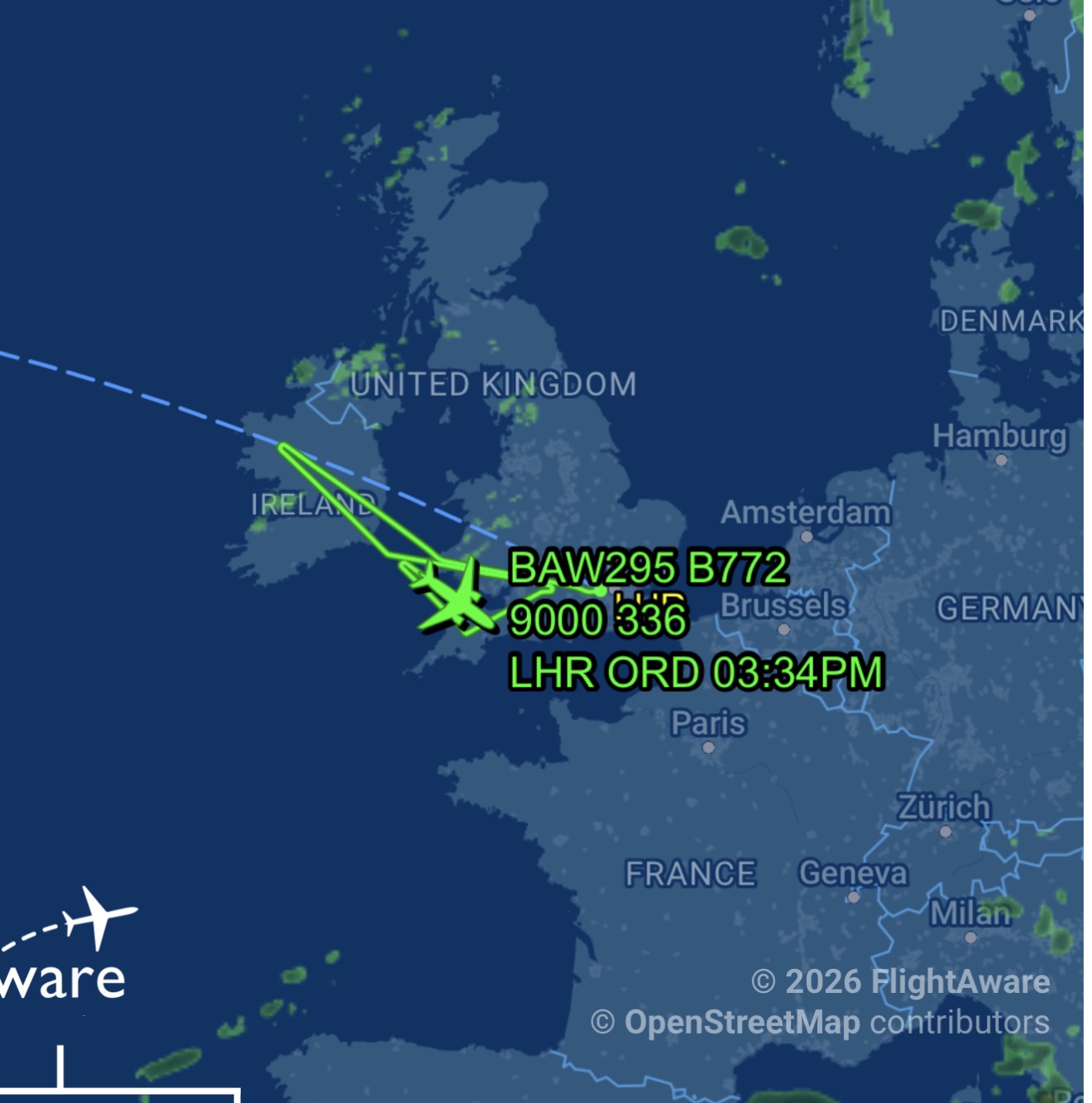 Chicago-Bound British Airways Jet Turns Back After Emergency Over Ireland