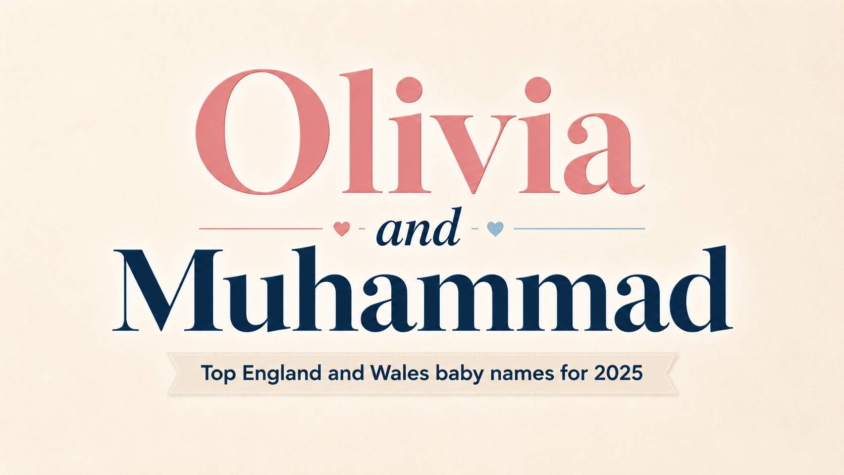 Olivia and Muhammad top England and Wales baby names for 2025
