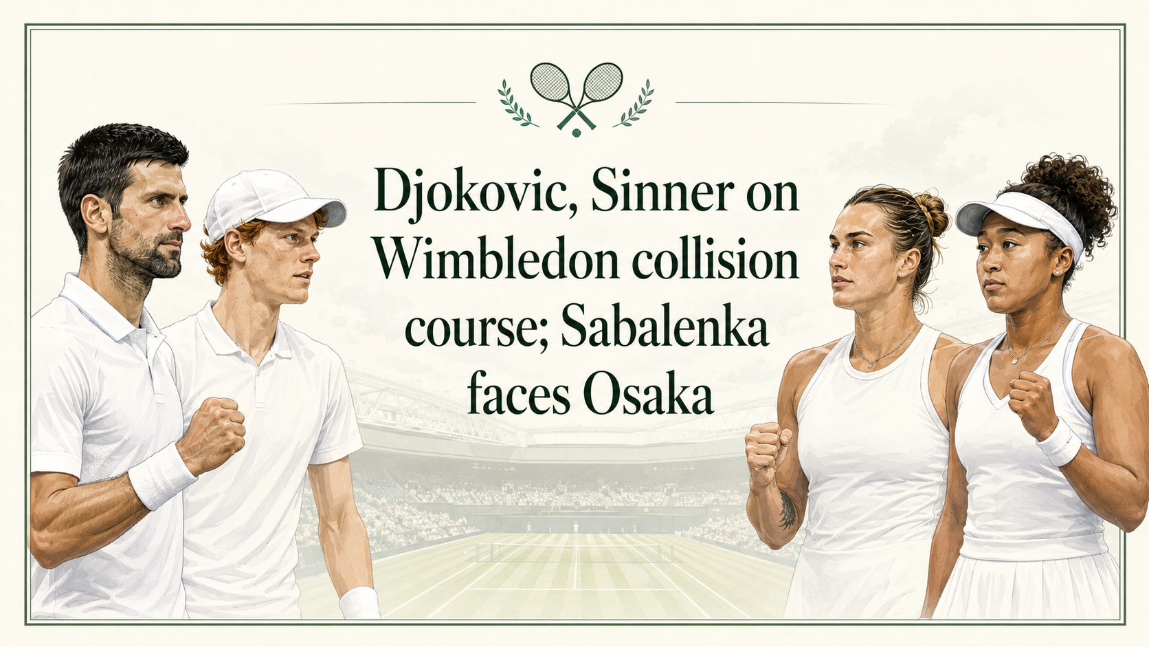 Djokovic, Sinner on Wimbledon collision course; Sabalenka faces Osaka