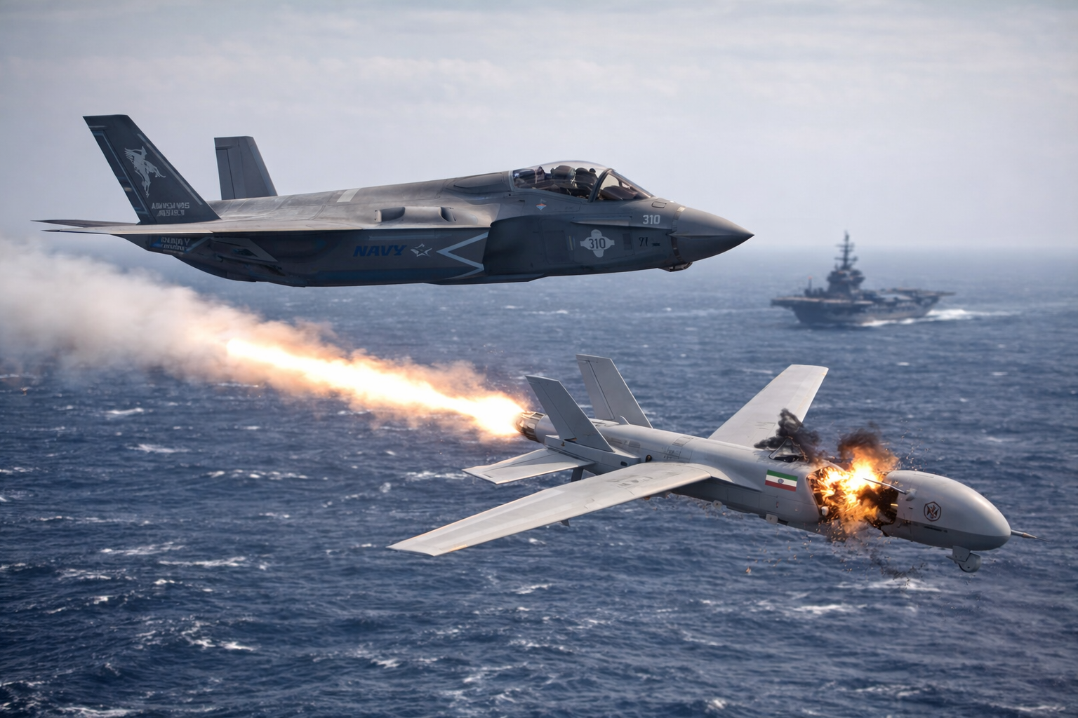 US F-35C downs Iranian drone defending USS Lincoln.