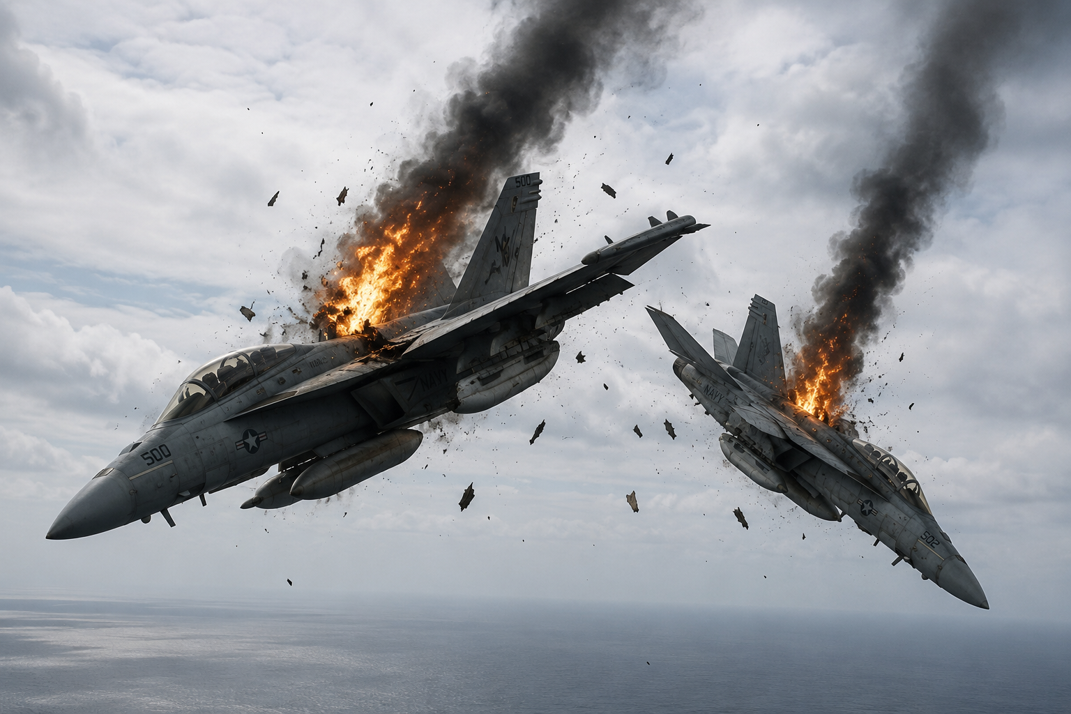 Four aircrew safe after US jet collision