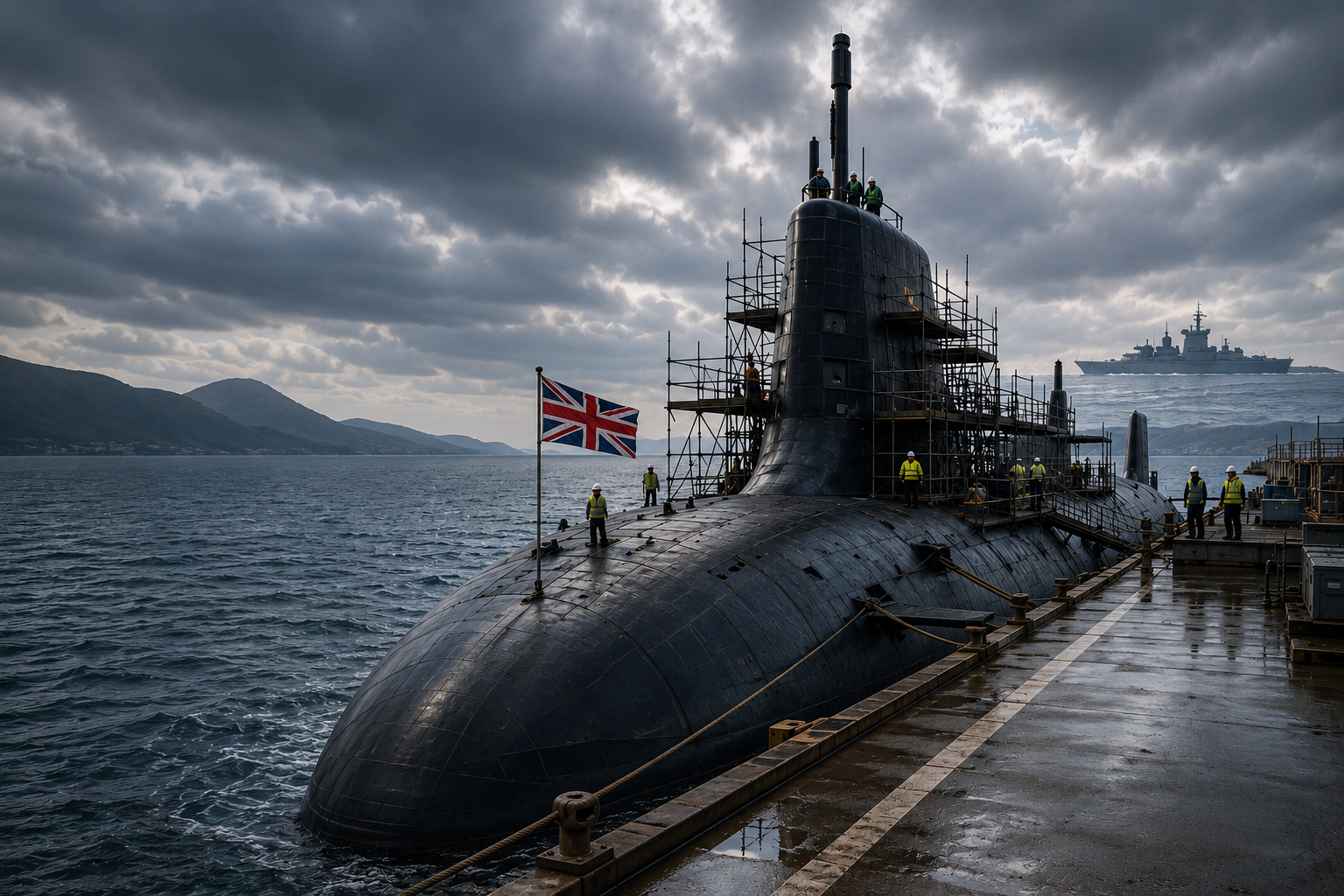 Britain's five Astute submarines undergo maintenance amid Russian threat.