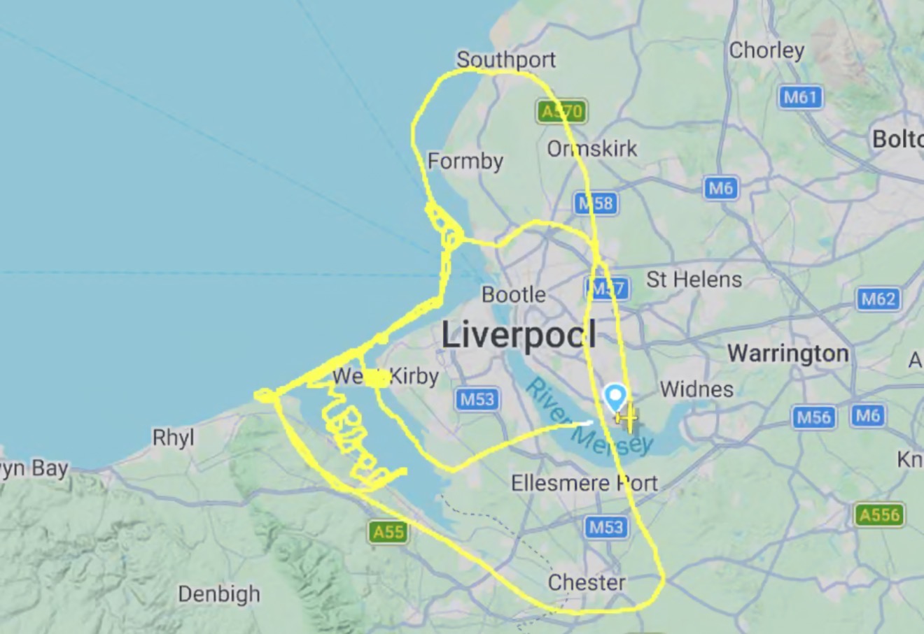 Airline pilot skywrote "I'm bored" over England-Wales border