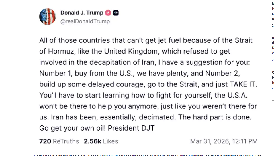 "Go Get Your Own Oil," Trump Tells UK