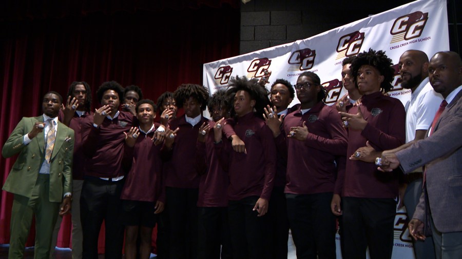 Champions honored: Cross Creek Basketball receives championship rings