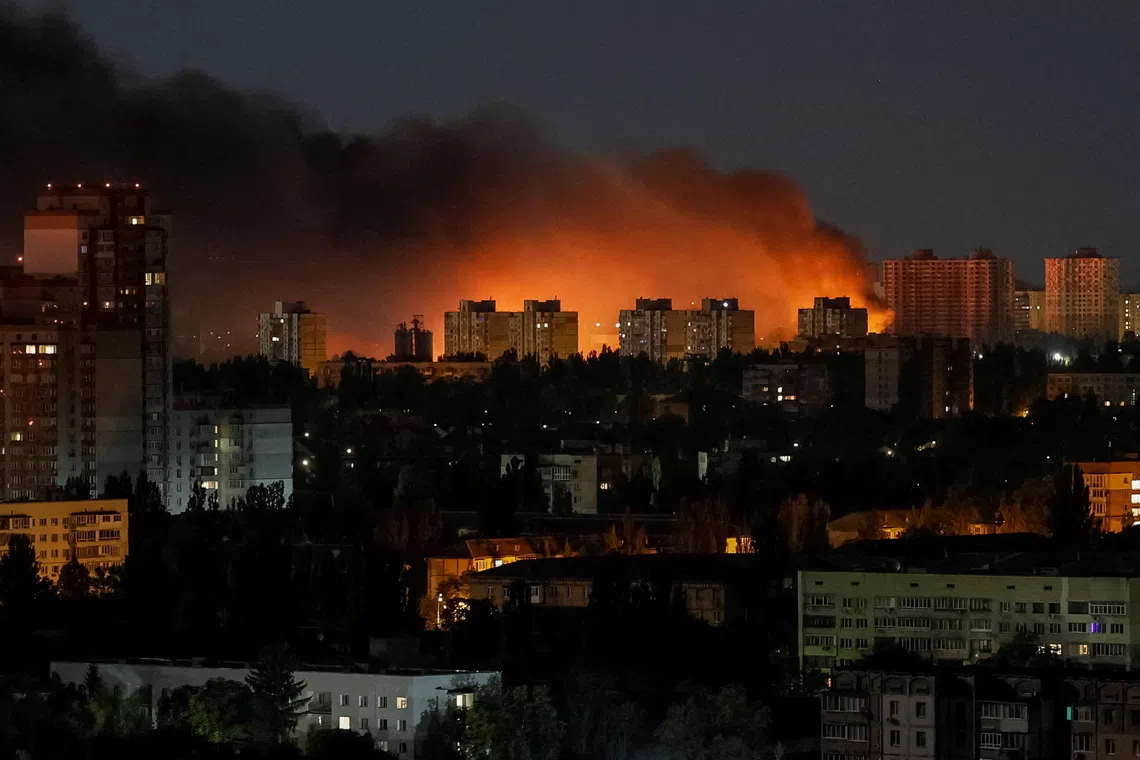 Russia says its big overnight strikes on Ukraine hit military factories and three ships
