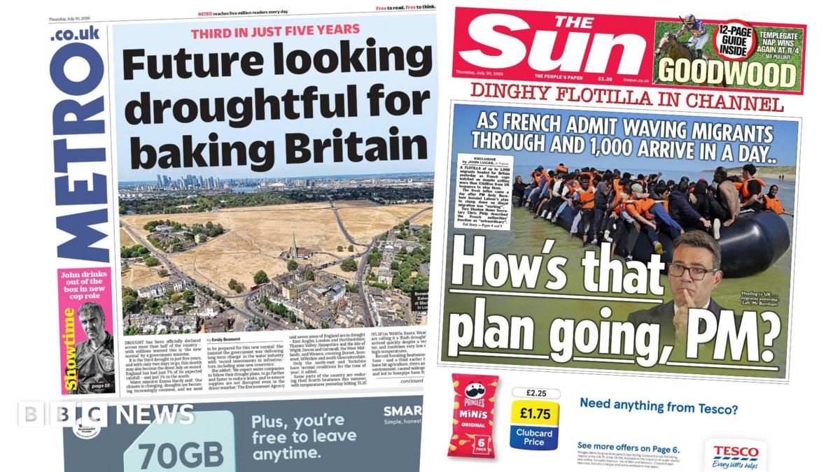 The Papers: 'Future looking droughtful' and 'Dinghy flotilla'