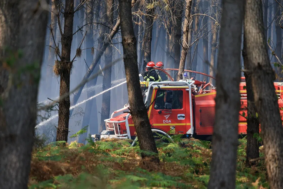 Two arrested on suspicion of arson as firefighters battle blazes near Bordeaux