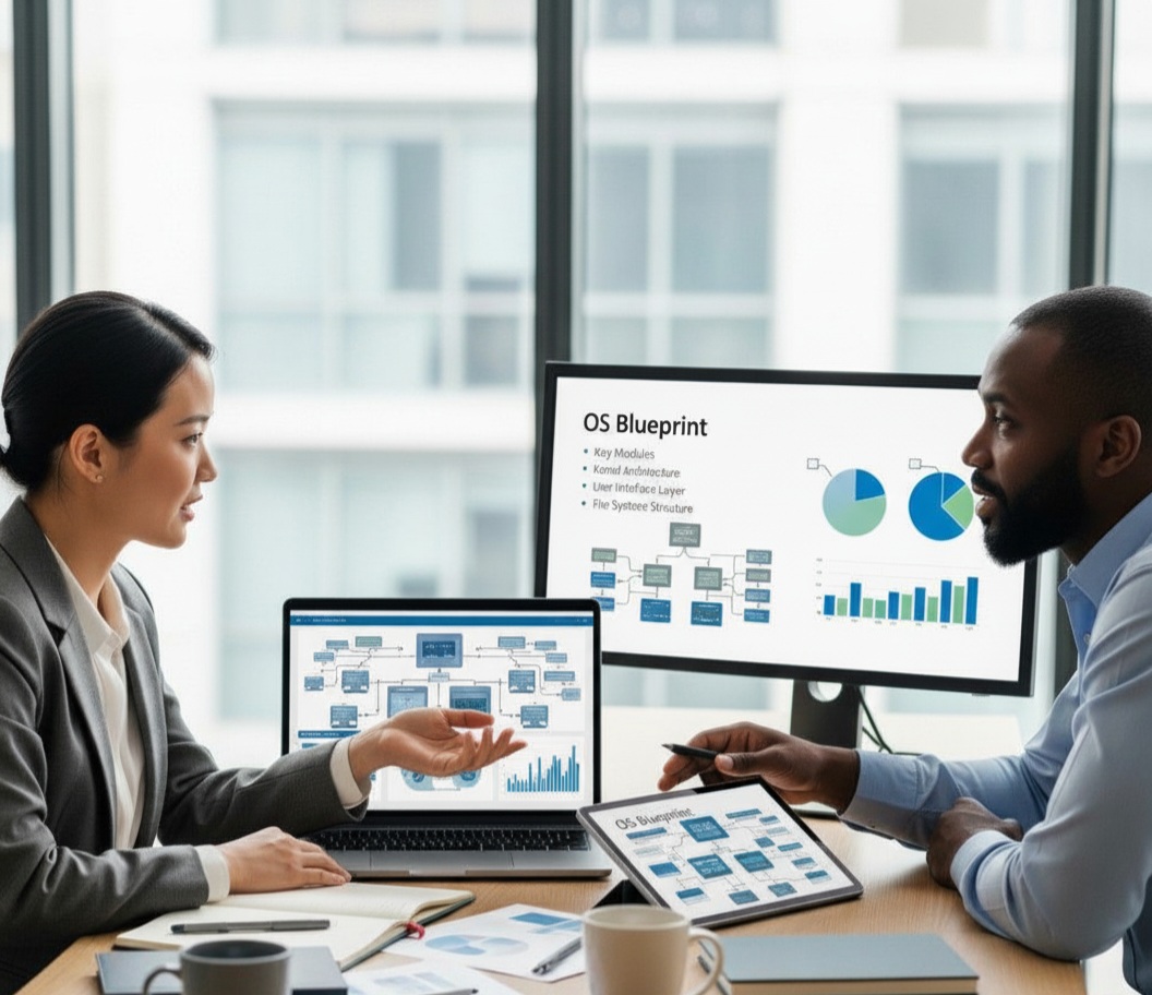 Team collaborating on a project