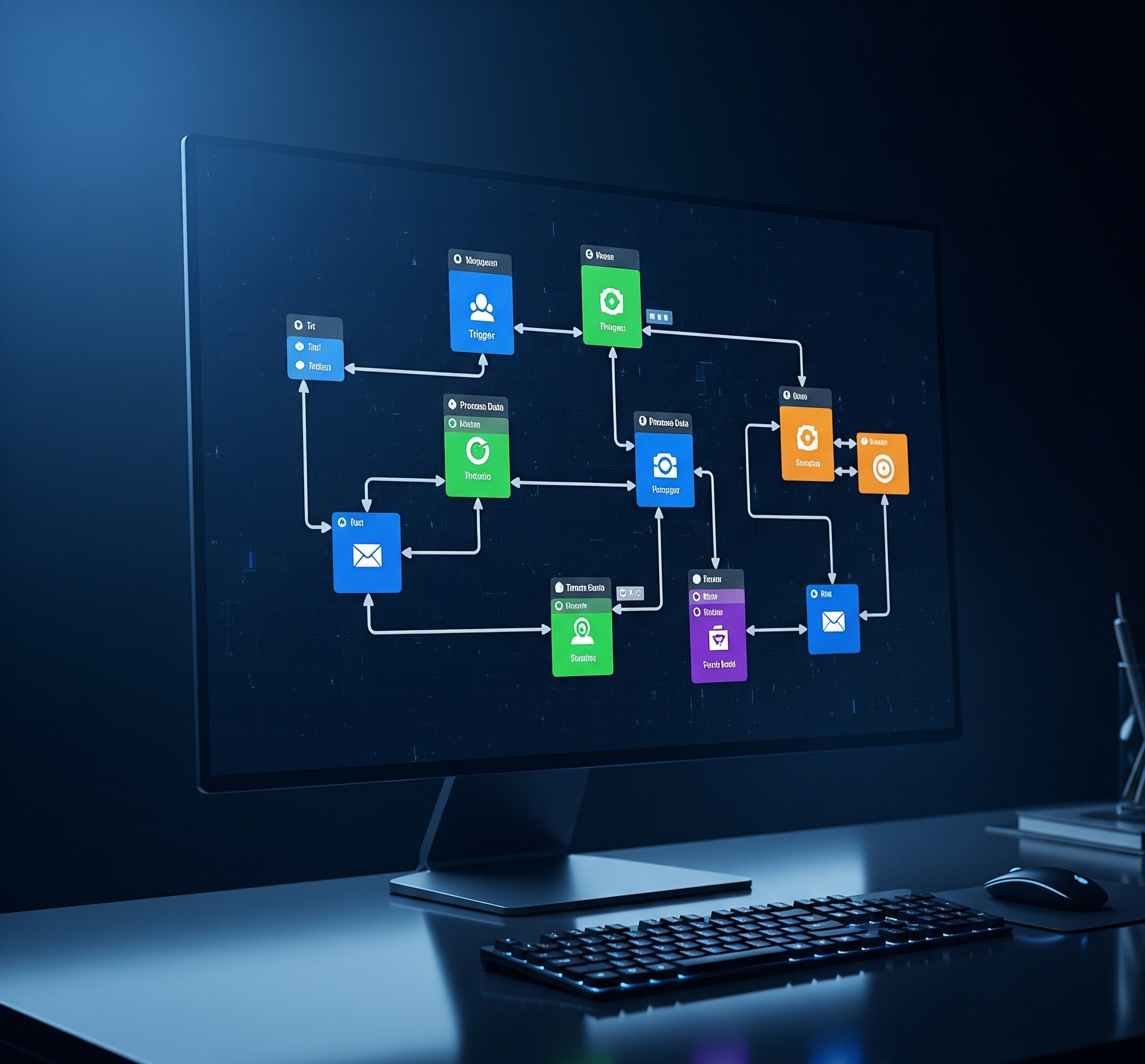 A team planning a project on a whiteboard