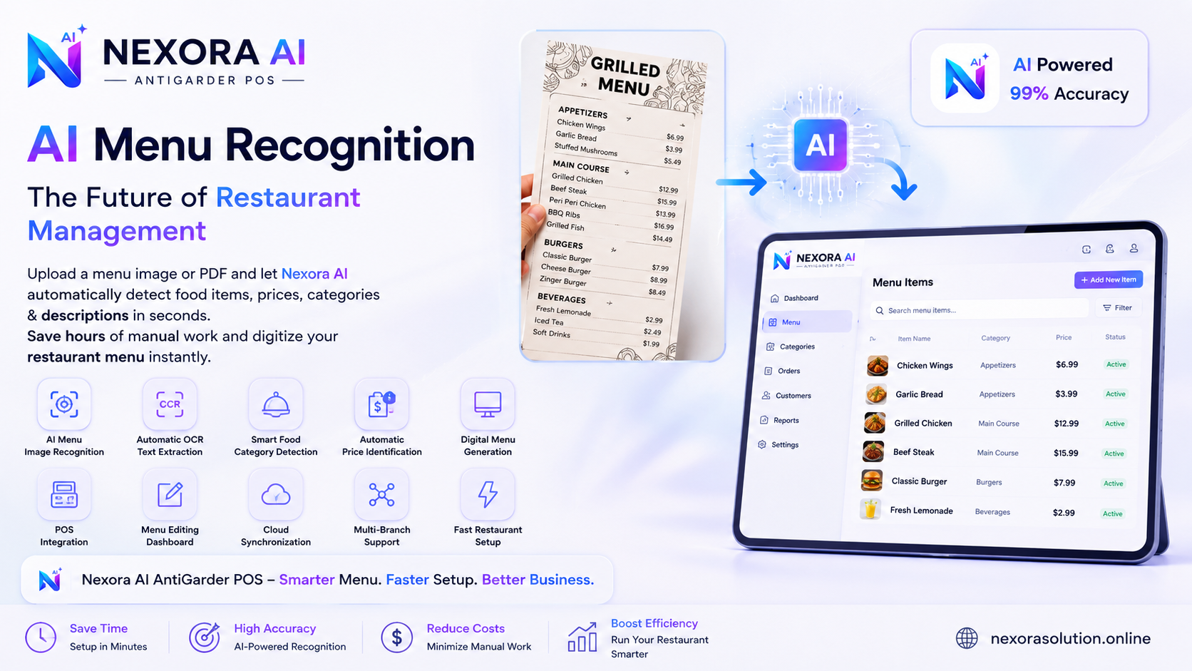 AI Restaurant POS Software | Scan Menu Images with Nexora AI AntiGarder POS
