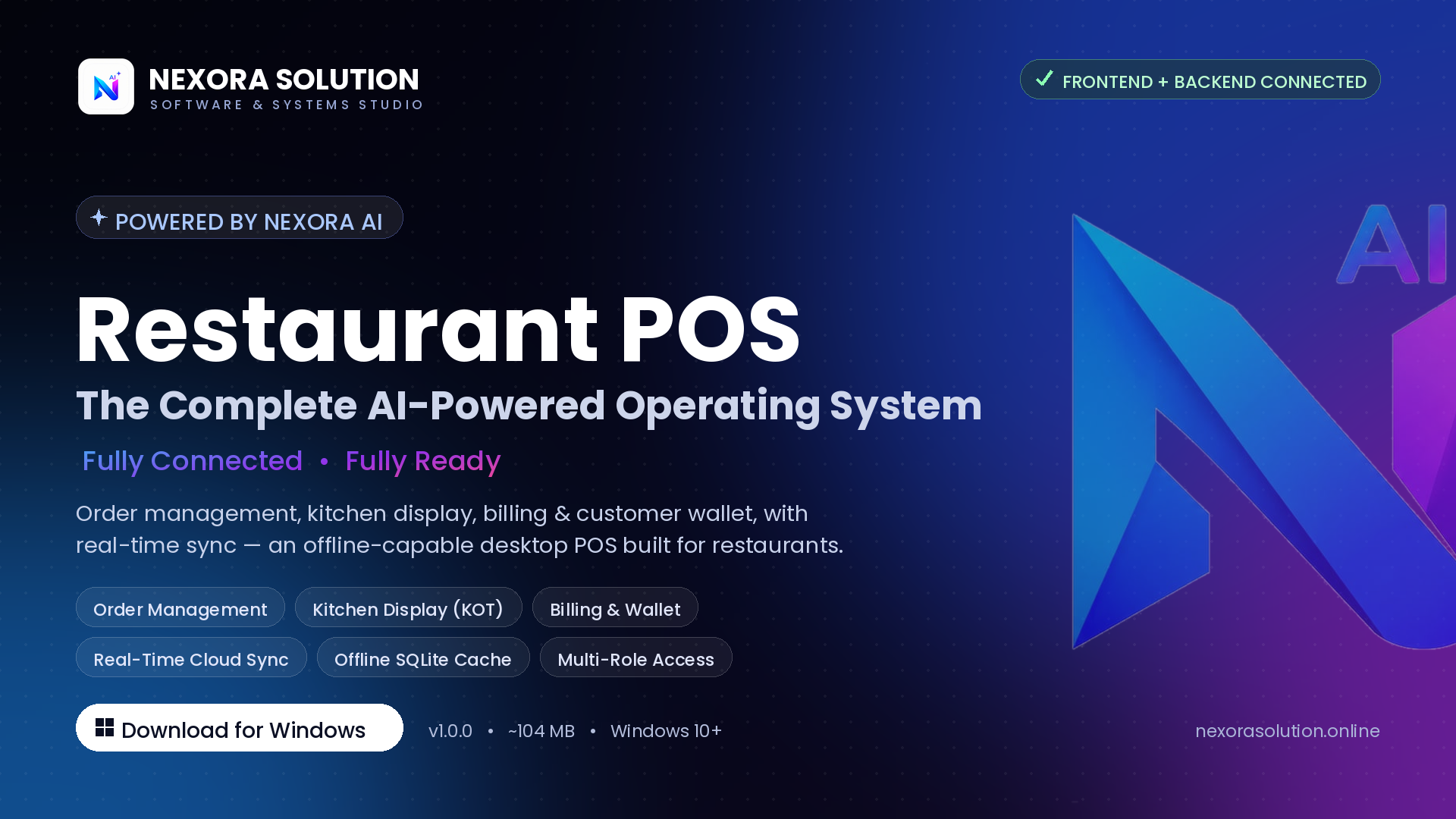 Restaurant POS Software Pakistan 2026 | Nexora Solution – Now Live