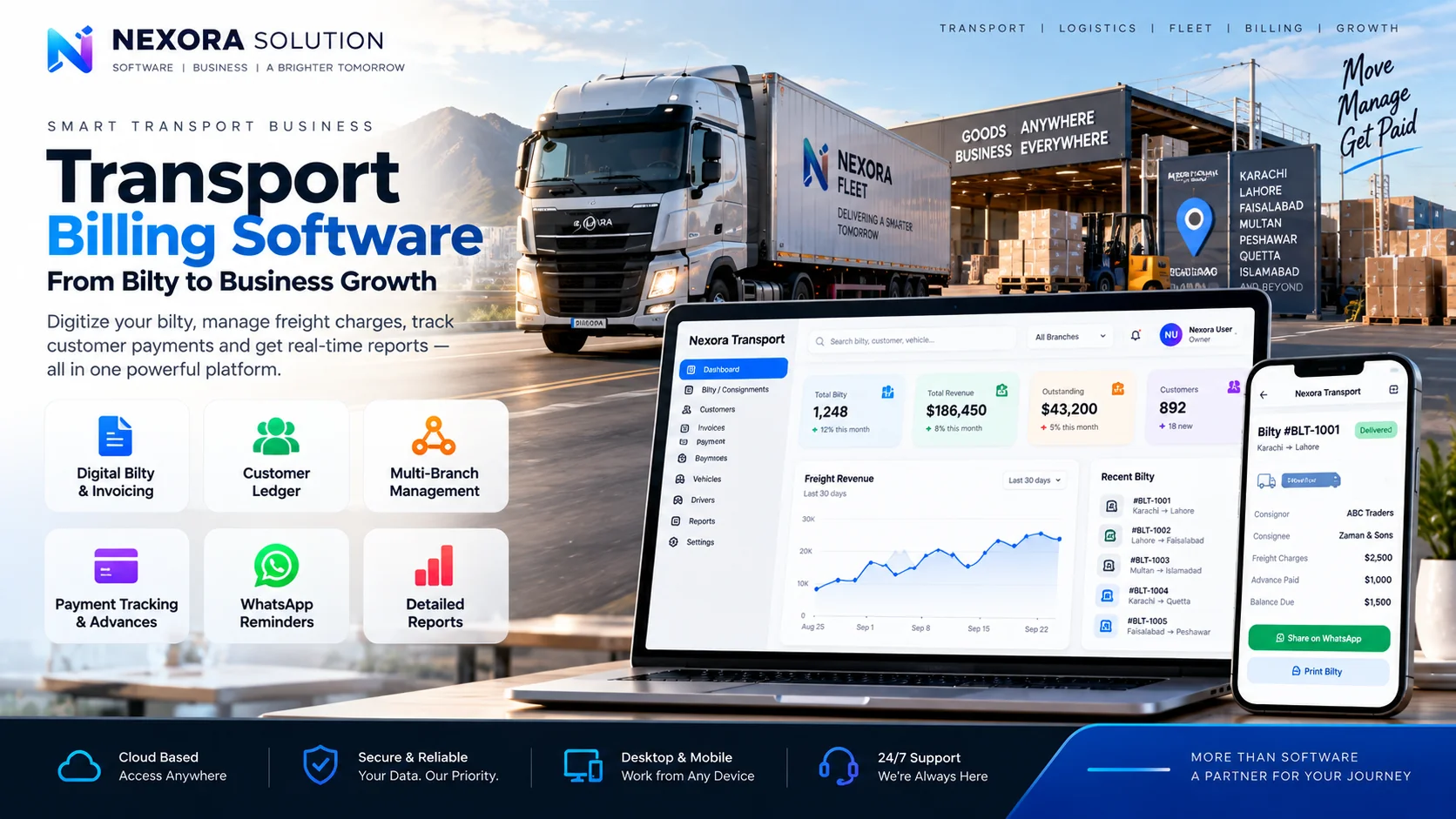 Transport Billing Software Pakistan | Bilty & Freight Invoicing | Nexora