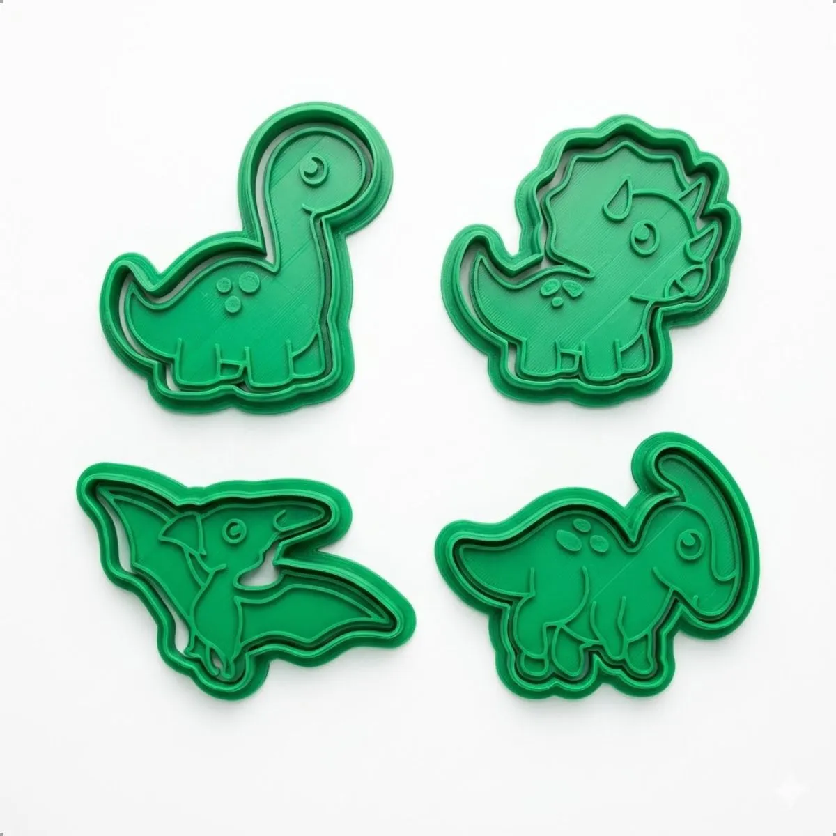 Kit Cortador Biscoito Dinossauro Carimbo Confeitaria 4und - imagem principal do produto