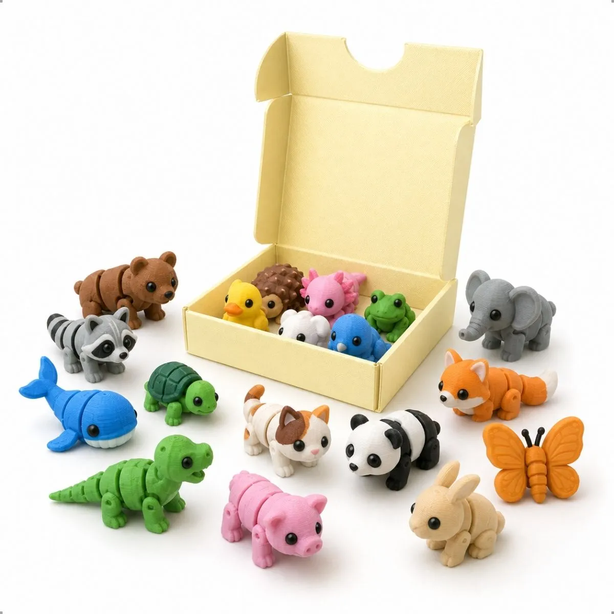 Kit Sortido Mini Animais Flexíveis Articulados Nextitos - imagem principal do produto