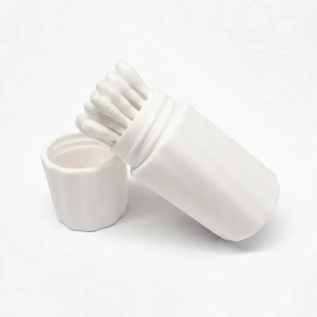 Estojo Cotonetes Para Viagem Compacto Com Rosca Impressão 3d Branco De Viagem - imagem principal do produto