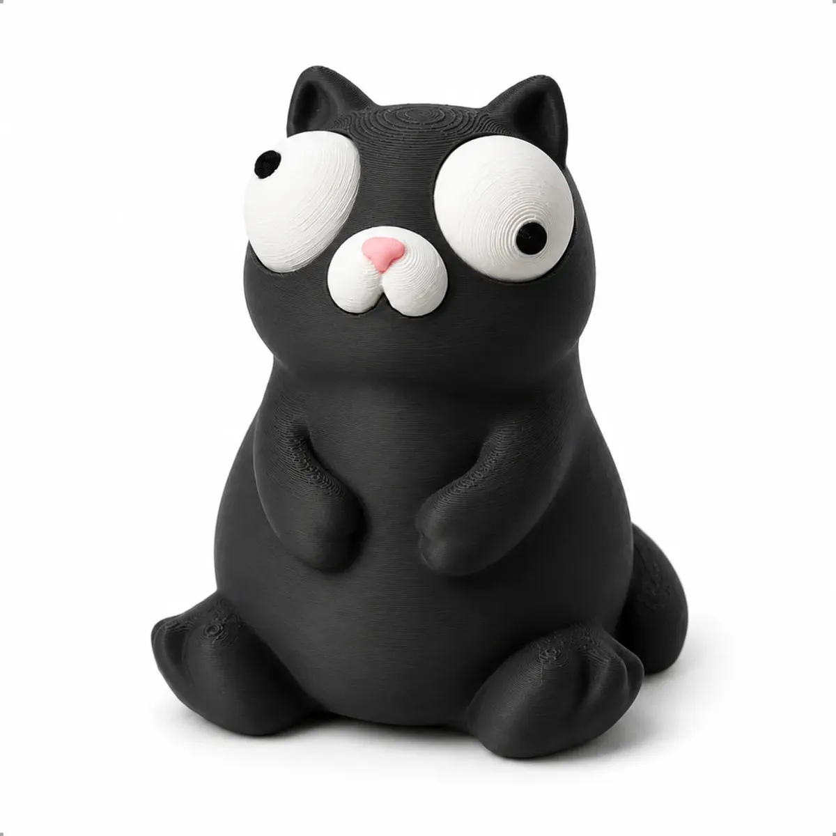 Gatinho Decorativo 3d Com Olhos Móveis Enfeite Divertido - imagem principal do produto