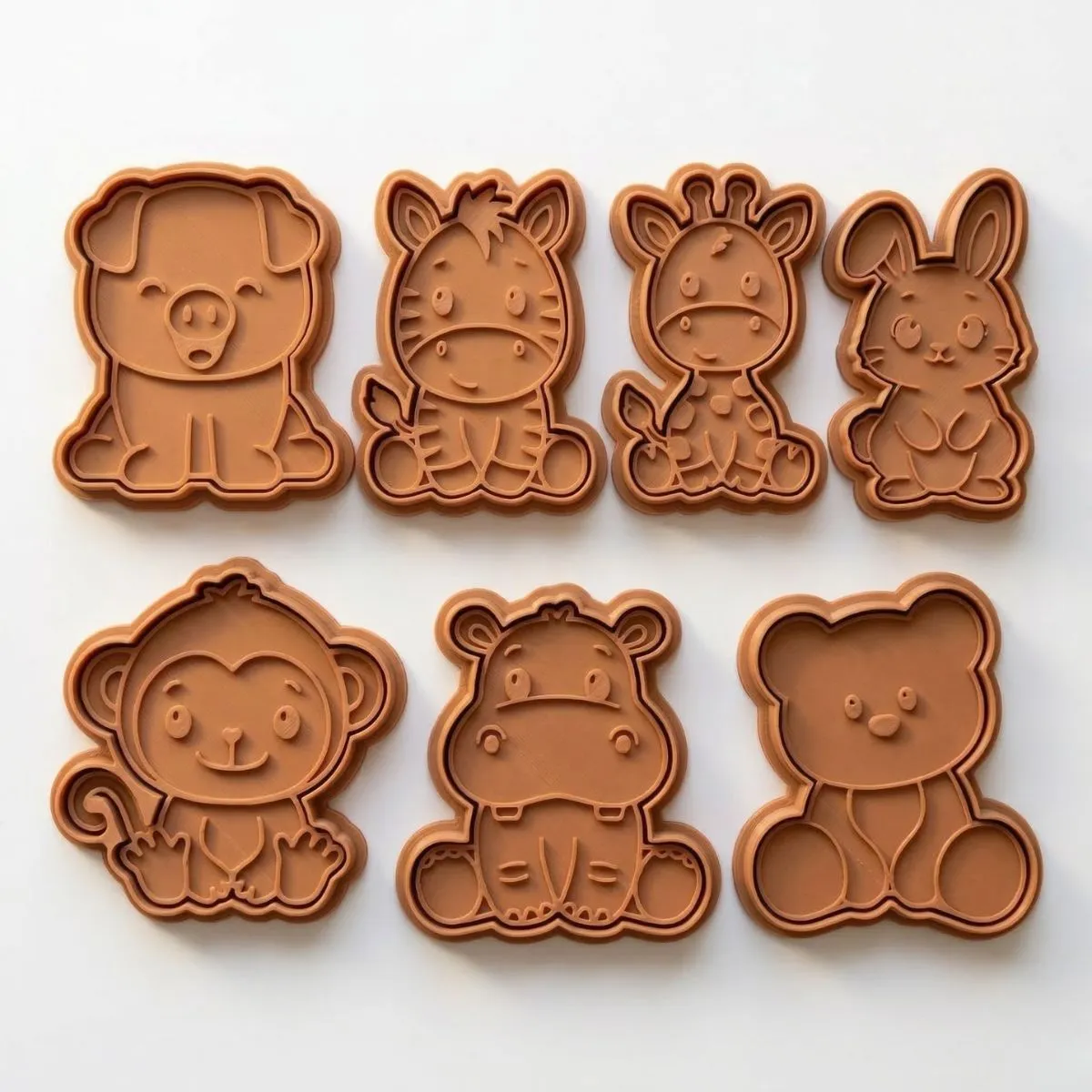 Kit 7 Carimbos Cortador De Biscoito Bichinhos Safari Animais - imagem principal do produto