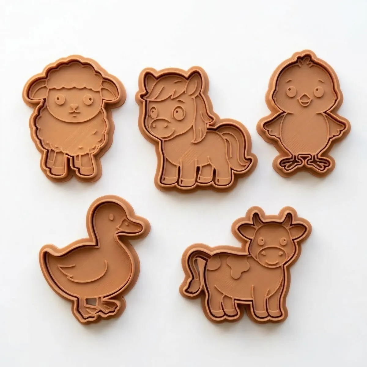Cortadores E Carimbos De Biscoitos Animais Infantil 5uni - imagem principal do produto