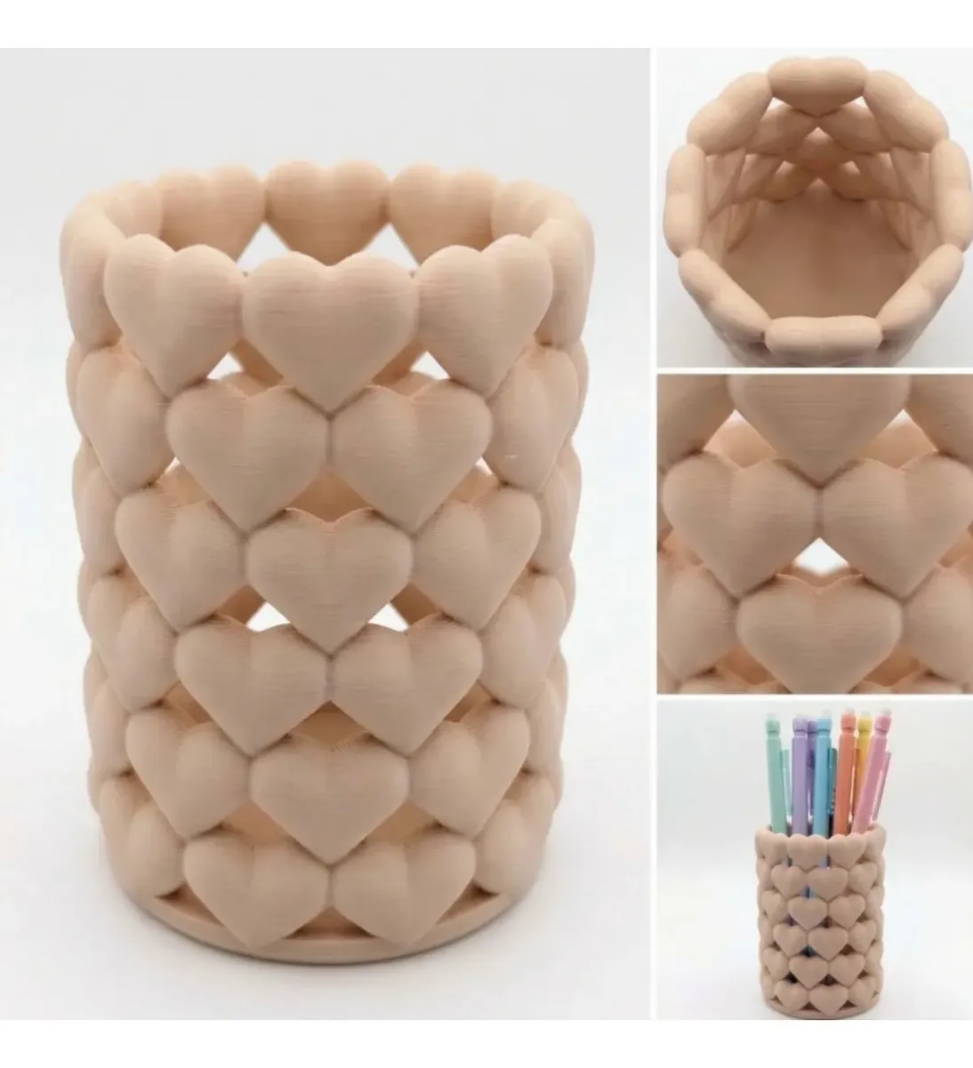 Porta Pincel E Canetas De Mesa Feminino Pentiadeira Coração - imagem principal do produto