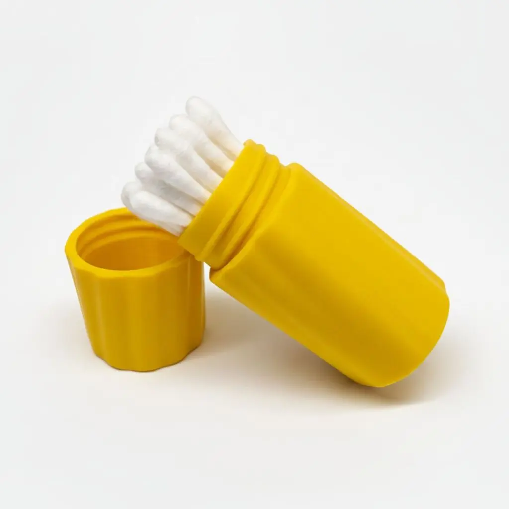 Estojo Cotonetes Para Viagem Compacto Com Rosca Impressão 3d - imagem principal do produto