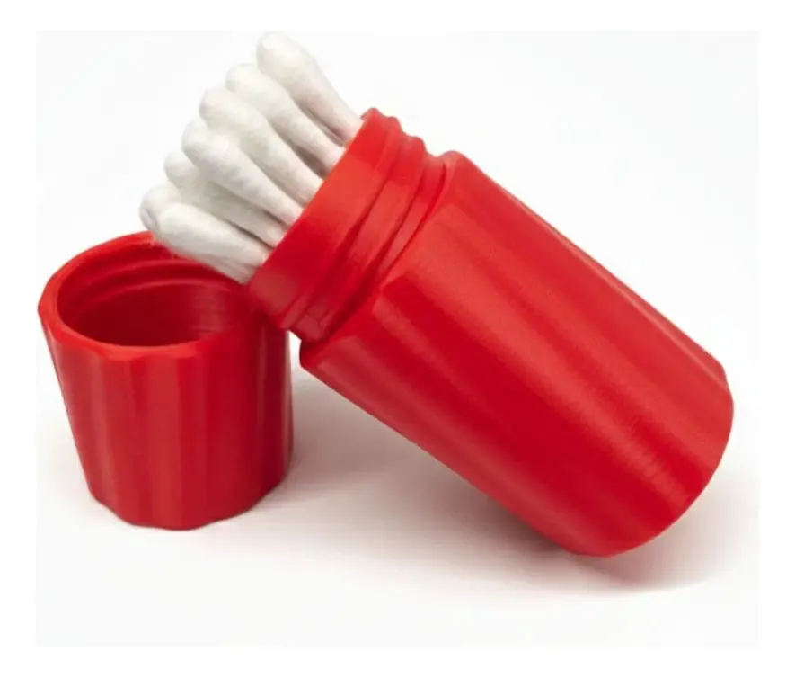 Porta Cotonetes De Viagem Compacto Com Rosca Impressão 3d Vermelho De Viagem - imagem principal do produto