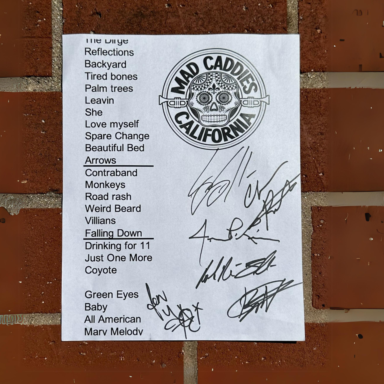 Autographed Set List