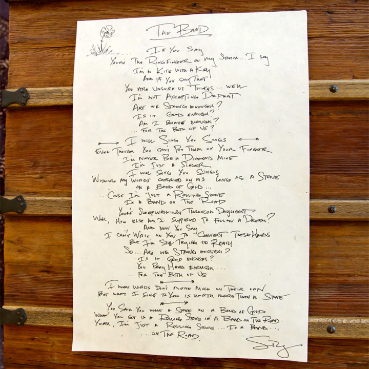 Personalized Lyric Sheet