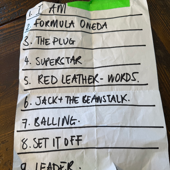 Signed set list from a show.  