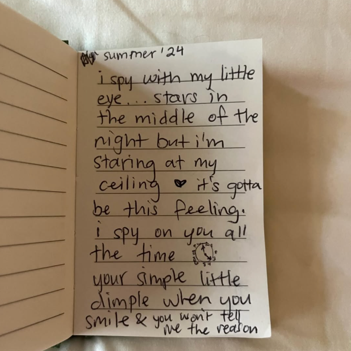 Handwritten lyric sheet