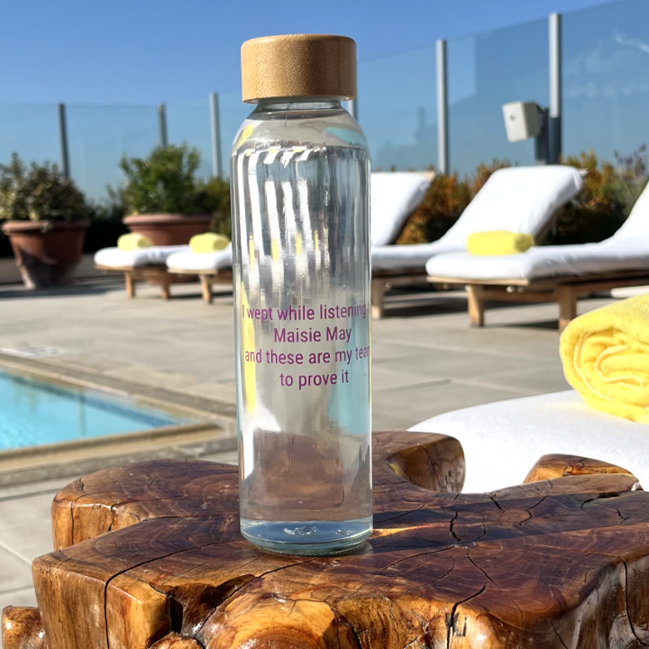 tear drinker glass water bottle
