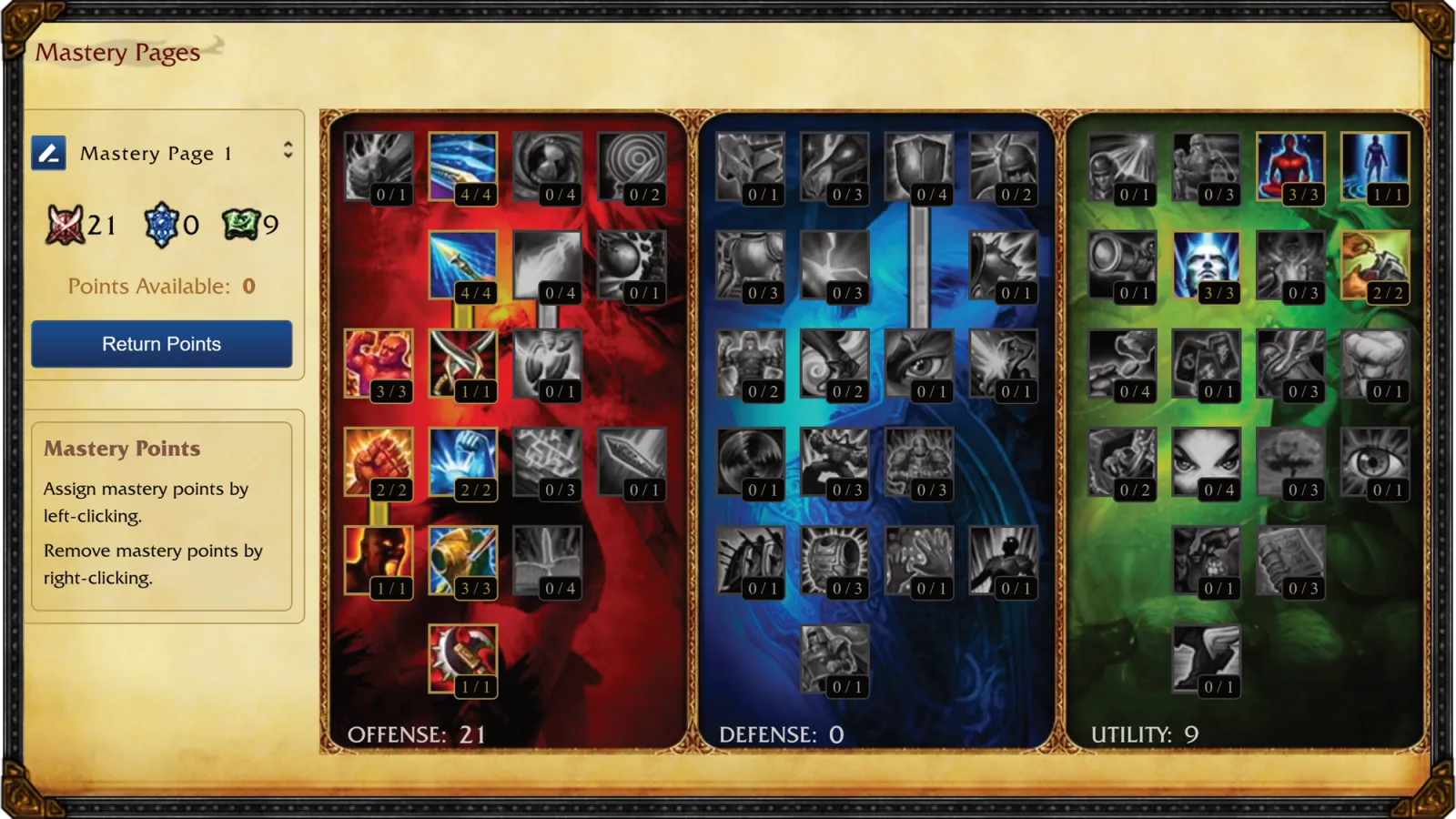 עץ ה-Masteries הקלאסי