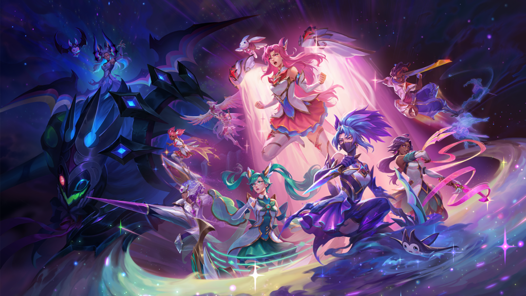 אמנות קידום של סקינים Star Guardians בליג אוף לג'נדס