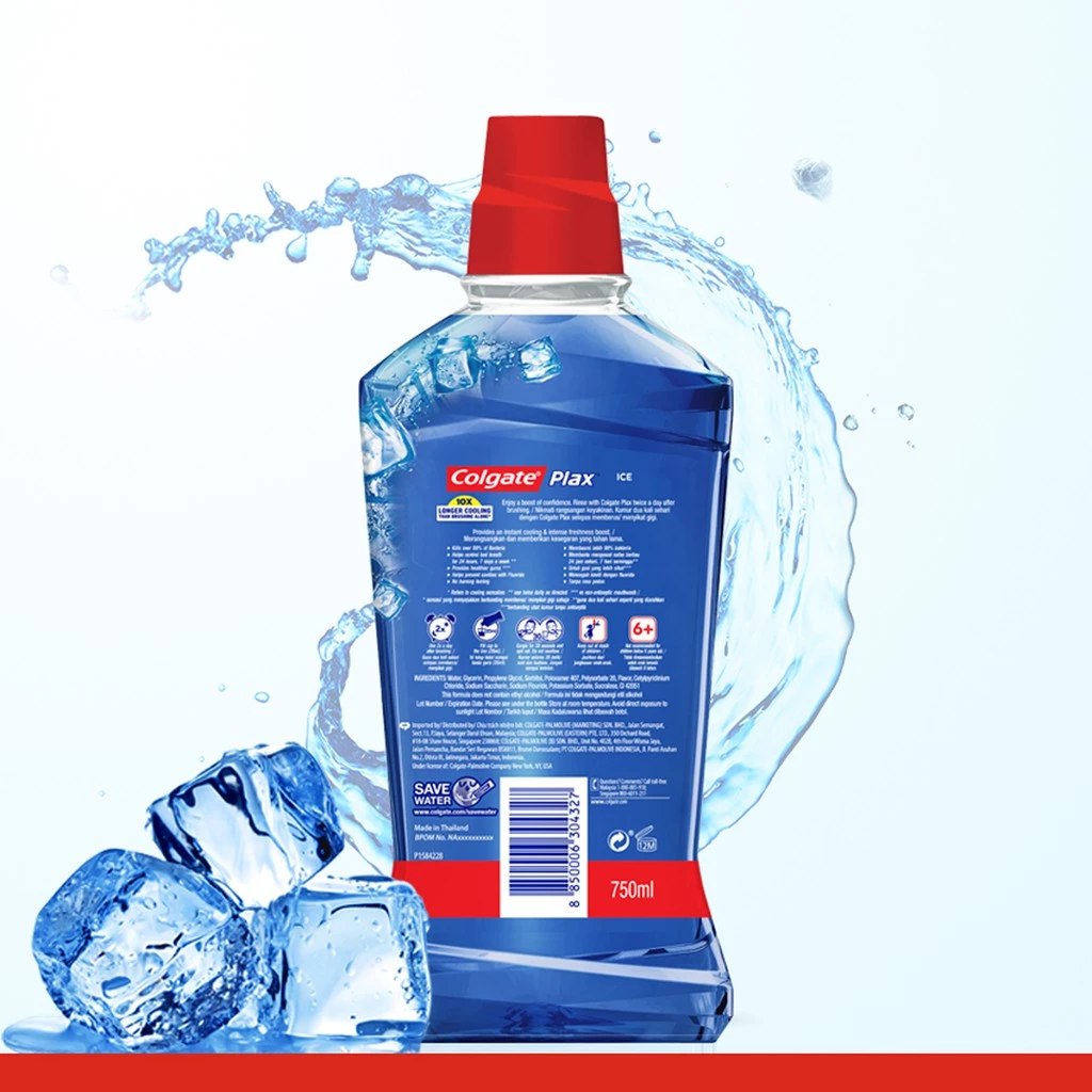 Colgate Mouthwash Plax Ice 2x750ml photo 2