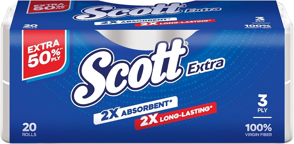 Scott Extra Bathroom Tissue 3ply 180s - 20 Rolls (Carton of 6)