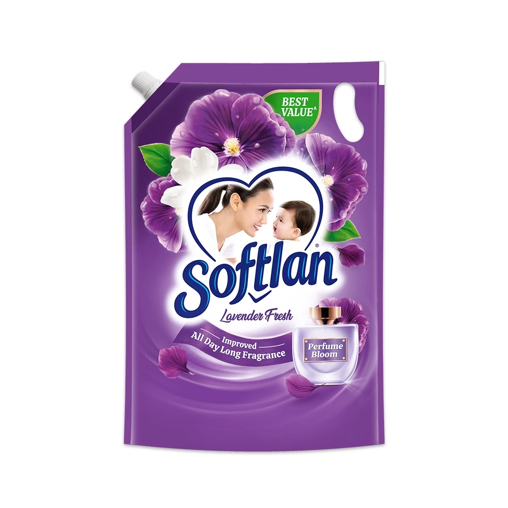 Softlan Lavender Fresh Refill Fabric Softener 1.6L (Carton of 8)