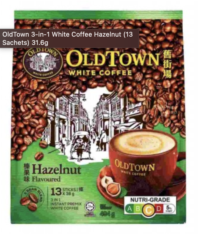 OldTown 3 in 1 White Coffee Hazelnut (35gx13s) (Carton of 20)