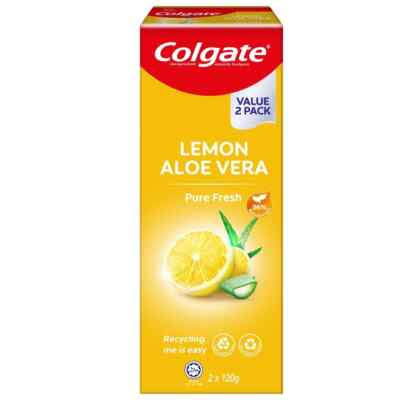 Colgate Pure Fresh Lemon Toothpaste 2x120g (Carton of 24)