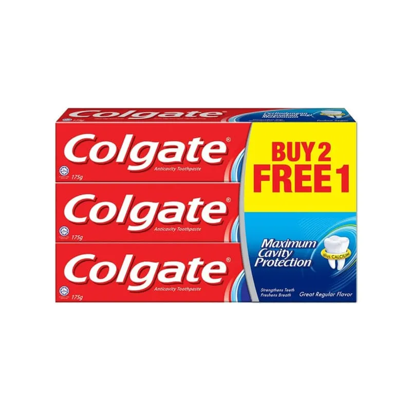 Colgate Icy Cool Mint Toothpaste 175g Buy 2 Free 1 (Carton of 24)