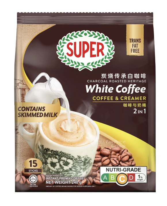 Super Charcoal Roasted White Coffee 2 in 1 (16gx15s) (Carton of 20)