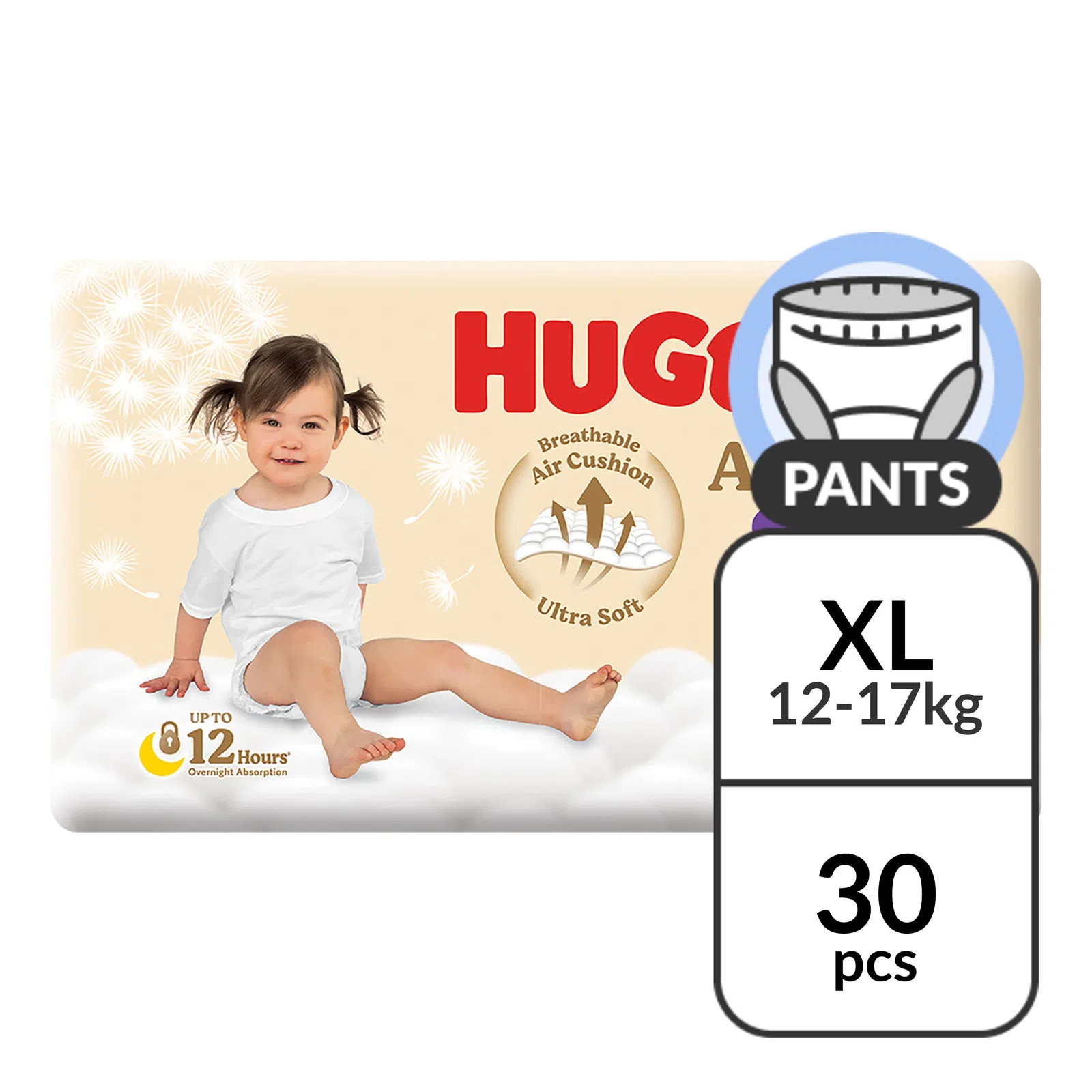 Huggies AirSoft Diaper Pants - XL 30's (Carton of 4)