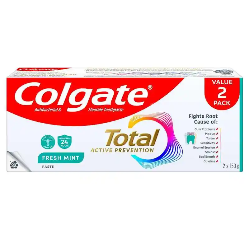 Colgate Total Fresh Mint Toothpaste 2x150g (Carton of 36)