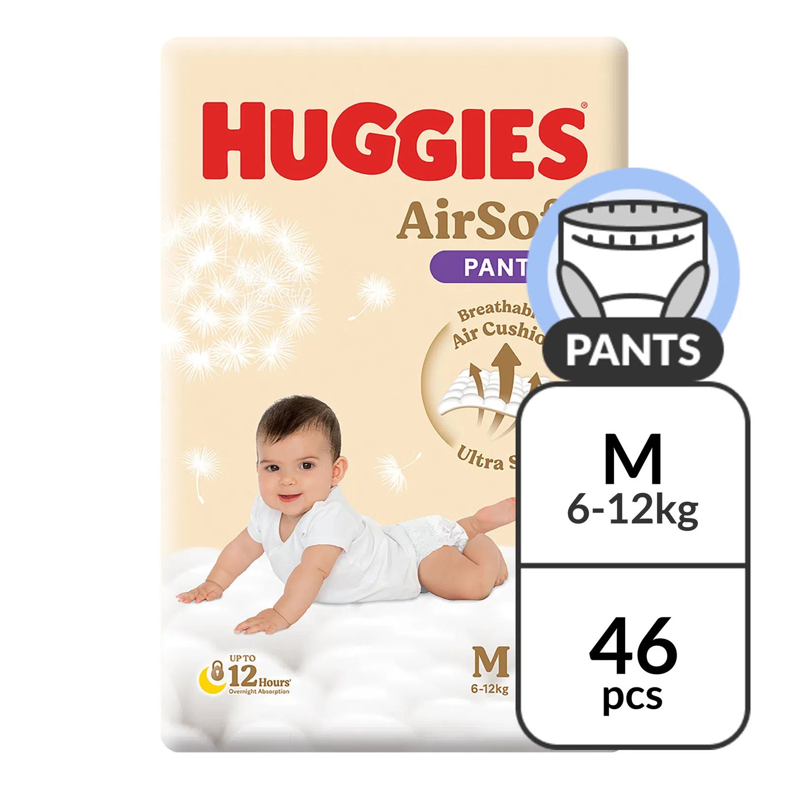 Huggies AirSoft Diaper Pants - M 46's (Carton of 4)