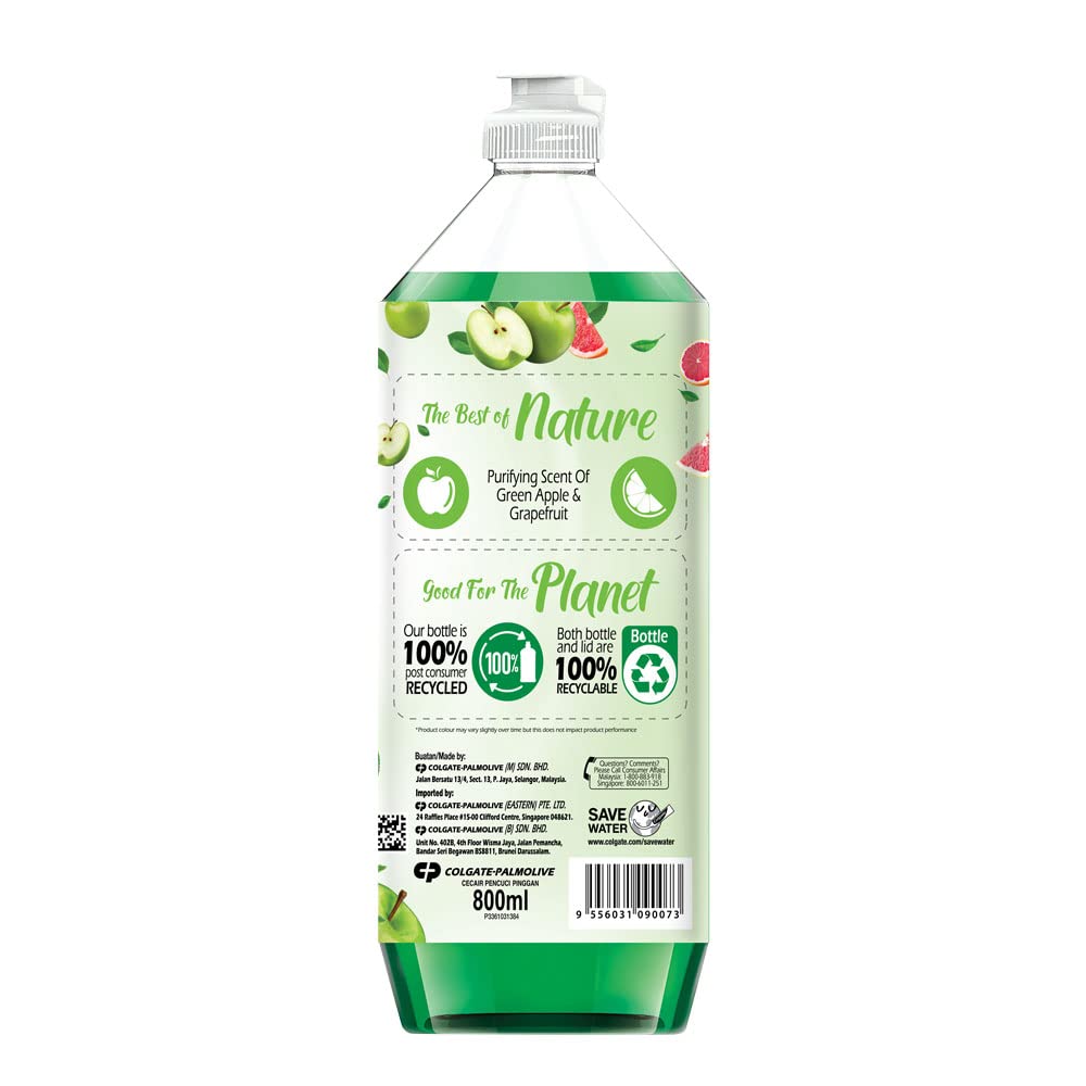 Glo Nature Green Apple & Grapefruit Dishwashing Liquid 800ml photo 2