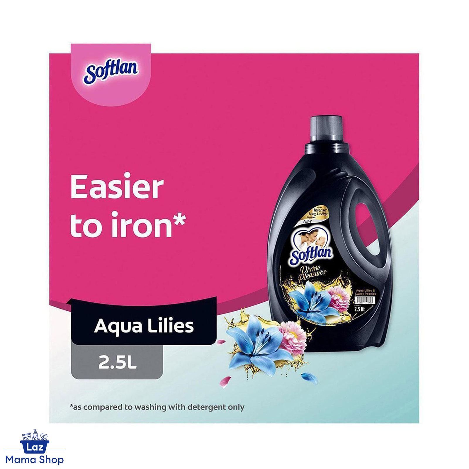 Softlan Divine Pleasures Aqua Lilies Fabric Softener 2.5L (Carton of 4)