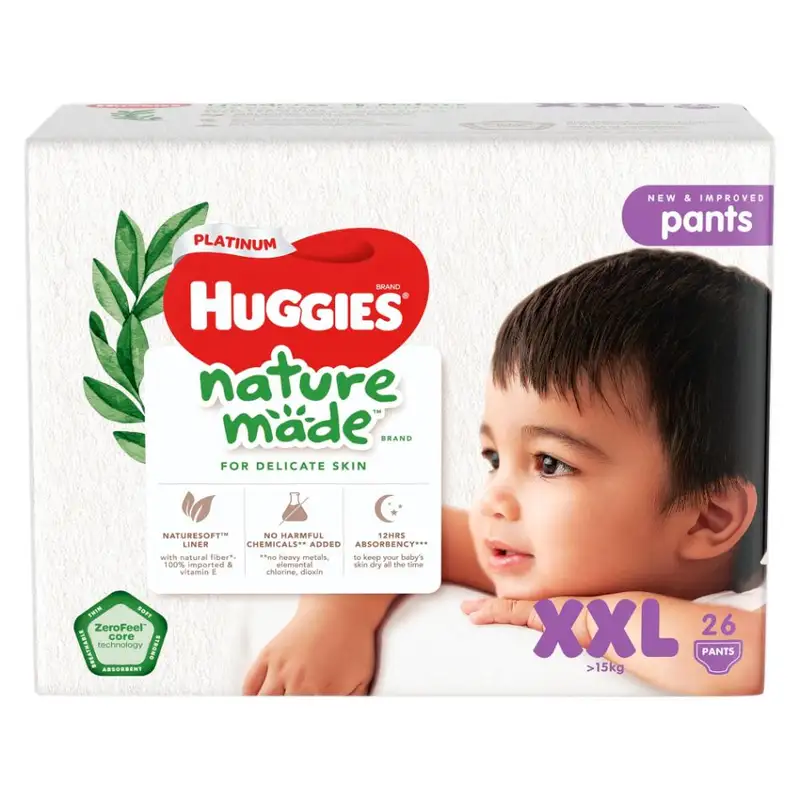 Huggies Platinum Naturemade Diaper Pants - XXL 26's (Carton of 4)