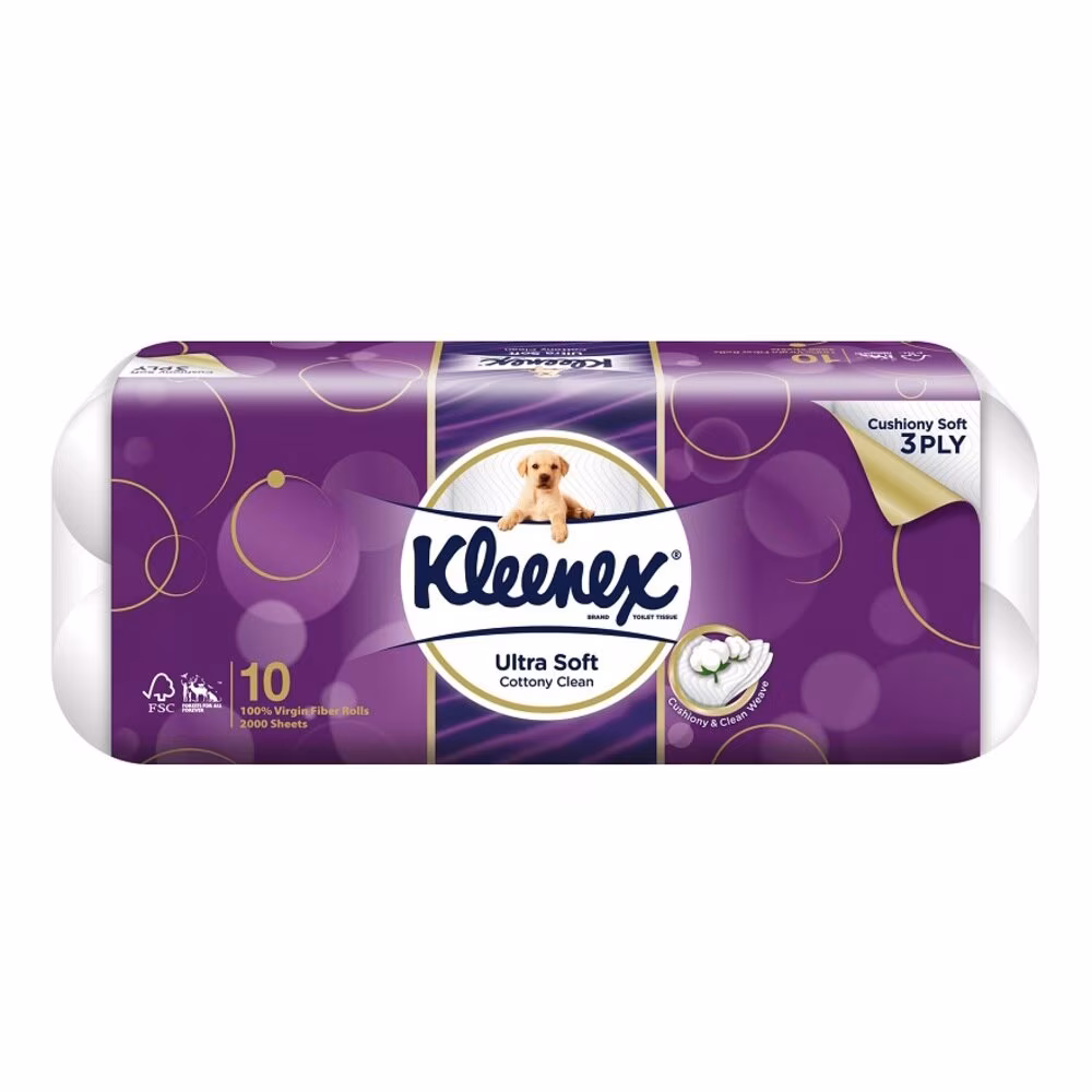 Kleenex Bathroom Tissue Ultrasoft - 10 Rolls Regular (Carton of 6)