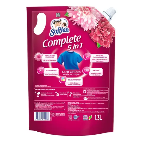 Softlan Complete 5in1 Floral Fantasy Refill Fabric Softener 1.3L (Carton of 8) photo 2