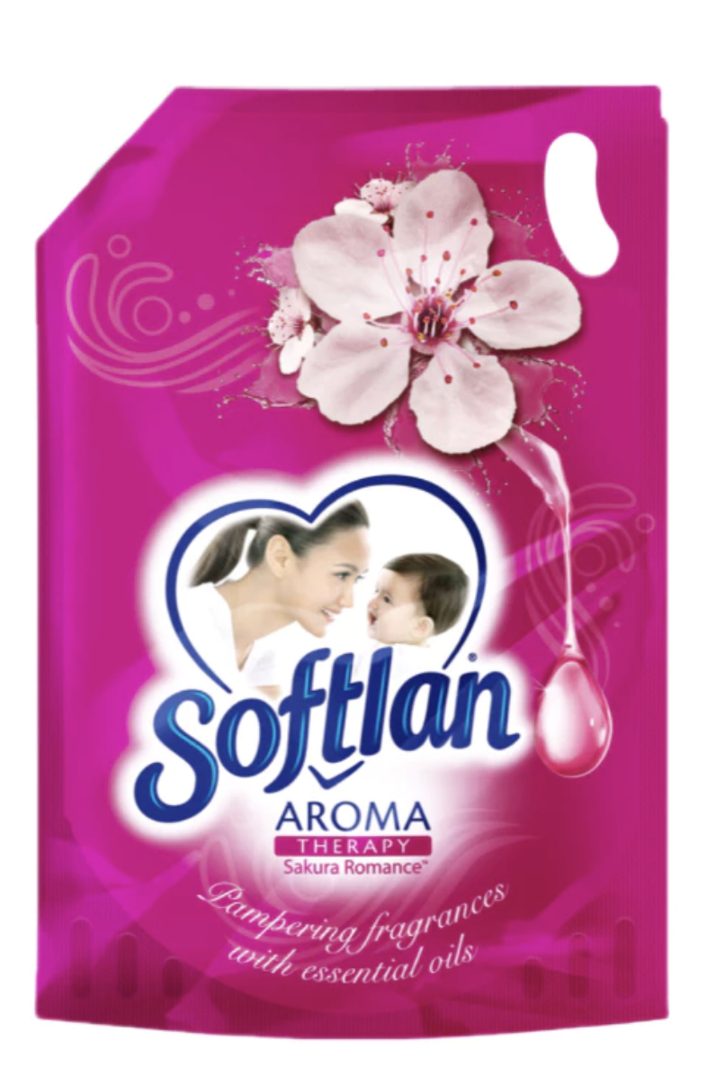 Softlan Aroma Therapy Sakura Romance Refill Fabric Softener 1.5L (Carton of 8)